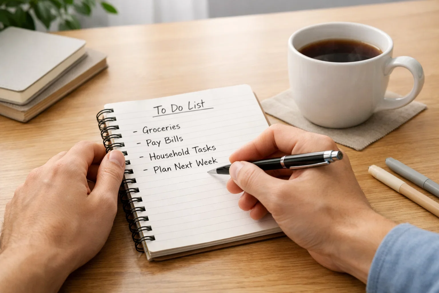 Persoon maakt notities in een budget notitieboek met pen ter illustratie van verantwoord gokken